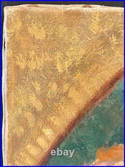 Ancien Tableau HST Symboliste La Cérémonie dans le Parc Signé -1900's