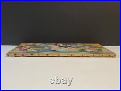 Ancien Tableau HST Symboliste La Cérémonie dans le Parc Signé -1900's