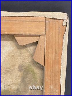 Ancien Tableau HST Symboliste La Cérémonie dans le Parc Signé -1900's