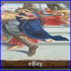 Ancien Tableau Jésus Condamné à Mort Peinture Huile Toile Antique Oil Painting