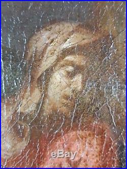 Ancien Tableau La Déposition de Croix Peinture Huile Antique Painting Dipinto