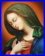 Ancien Tableau La Vierge Marie Peinture Huile Antique Oil Painting Dipinto