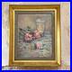 Ancien Tableau Peinture Huile sur Toile Nature Morte aux Roses Art Lorrain