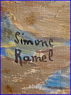 Ancien Tableau Peinture Huile sur Toile Nature Morte aux Roses Art Lorrain