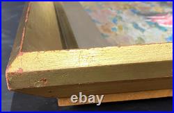 Ancien Tableau Peinture Huile sur Toile Nature Morte aux Roses Art Lorrain