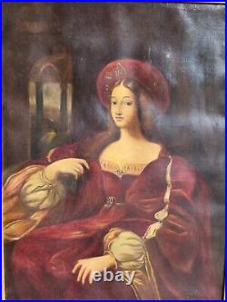 Ancien Tableau, Portrait Femme, Huile Sur Toile, Xixeme, Xxeme, Peinture, Old Painting