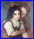 Ancien Tableau Portrait d&rsquo;Enfants Peinture Huile Toile Oil Painting Children
