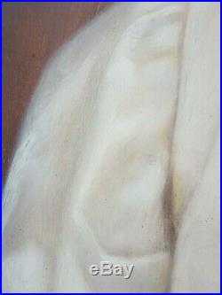 Ancien Tableau Portrait de Dame Peinture Huile Antique Oil Painting Dipinto