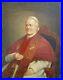 Ancien Tableau Portrait du Pape Pie IX Peinture Huile Antique Oil Painting