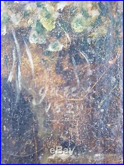 Ancien Tableau Prière dans la Neige Peinture Huile Antique Oil Painting