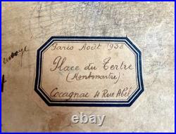 Ancien tableau Ecole de Paris vue Montmartre paysage ville rue 1930 peinture hst