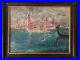 Ancien tableau Marine à Venise Gondole Huile sur toile