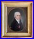 Ancien tableau XVIII XIX portrait homme Empire Boilly peinture cadre bois doré