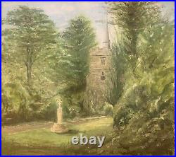 Ancien tableau hst paysage impressionnisme BURLINGTON landscape École Anglaise