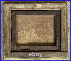Ancien tableau marine XVIII 17 18 mer port bateau paysage peinture antique cadre