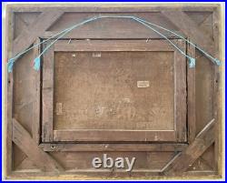 Ancien tableau marine mer XIX 19 bateau tempête paysage marin peinture hst cadre