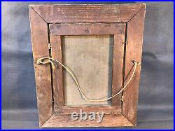 Ancien tableau peinture sur toile portrait militaire officier cadre platre doré