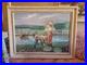 Ancienne Grande Peinture, Huile Sur Toile Représentant Une Scène De Récolte