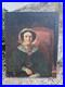 Ancienne Peinture Grand Format, Huile Sur Toile Portrait De Femme