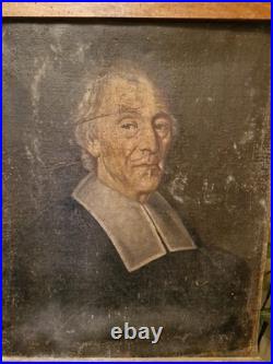 Ancienne Peinture Huile Sur Toile Représentant Un Portrait D'homme Époque XVIII