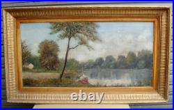 Ancienne huile sur toile encadrée et signée ALRAY années 1950 80 x 40 cm