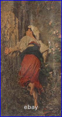 Ancienne impression sur toile allemande Rommier & Jonas portrait de femme