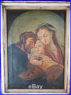 Ancienne peinture religieuse huile sur toile époque XVIII ème