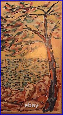 André Derain(1880-1954) Paysage fauve huile sur papier marouflée sur toile