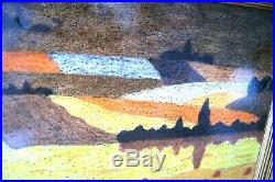 André EVEN 1918-1997. Paysage en été. Huile sur papier / toile Cadre 59 x 74 cm