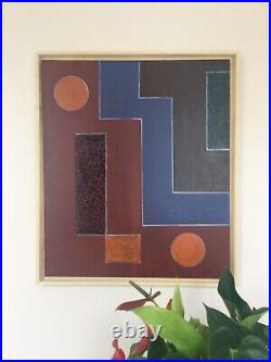 André GUILLOU 1925-2017. Composition, 2005. Acrylique sur toile. SBD. 70x60. Cadre