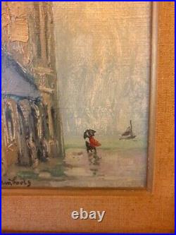 André Hambourg Huile sur toile Le maudit bout, Honfleur peinture tableau 1958