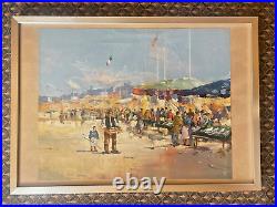 Anonyme Huile sur toile marouflée Scène de Plage XX