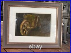 Anonyme Huile sur toile marouflée sur carton Brouette XX