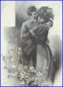 Antony TRONCET (1879-1939) Double peinture vers 1905 illustration grisaille