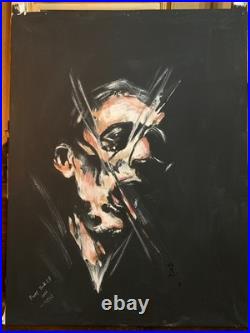 Art Contemporain 90x115cm Portrait Expressionniste Original