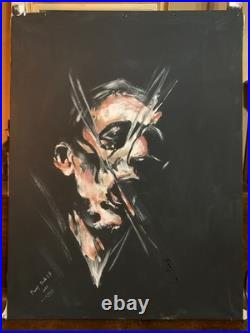 Art Contemporain 90x115cm Portrait Expressionniste Original