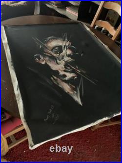 Art Contemporain 90x115cm Portrait Expressionniste Original