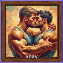 Art Peinture Contemporaine Gay Et Erotique 27x27 Encadre