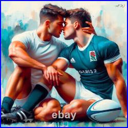 Art Peinture Contemporaine Gay Et Erotique 27x27 Encadre