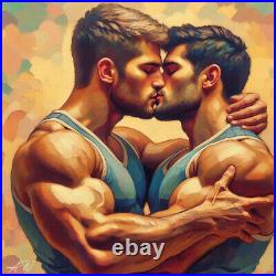 Art Peinture Contemporaine Gay Et Erotique 27x27 Encadre