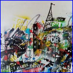 Art tableau contemporain PARIS peinture acrylique sur toile