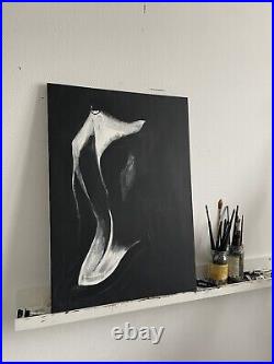 Art tableau peinture acrylique sur toile, Femme, Nu, oeuvre originale signée