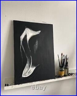 Art tableau peinture acrylique sur toile, Femme, Nu, oeuvre originale signée