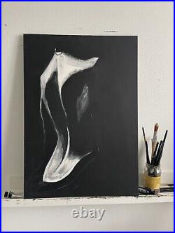 Art tableau peinture acrylique sur toile, Femme, Nu, oeuvre originale signée