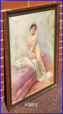 Arthur Markowicz (1872-1934) Nu Feminin. Peinture huile sur toile signé