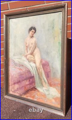 Arthur Markowicz (1872-1934) Nu Feminin. Peinture huile sur toile signé