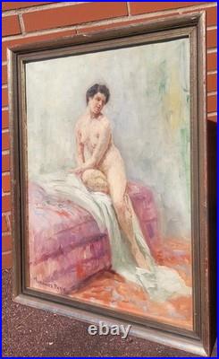 Arthur Markowicz (1872-1934) Nu Feminin. Peinture huile sur toile signé