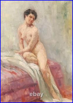 Arthur Markowicz (1872-1934) Nu Feminin. Peinture huile sur toile signé