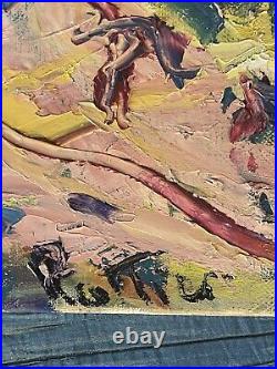 Artiste à identifier Huile sur toile Signée Paysage de Provence XX