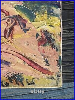 Artiste à identifier Huile sur toile Signée Paysage de Provence XX